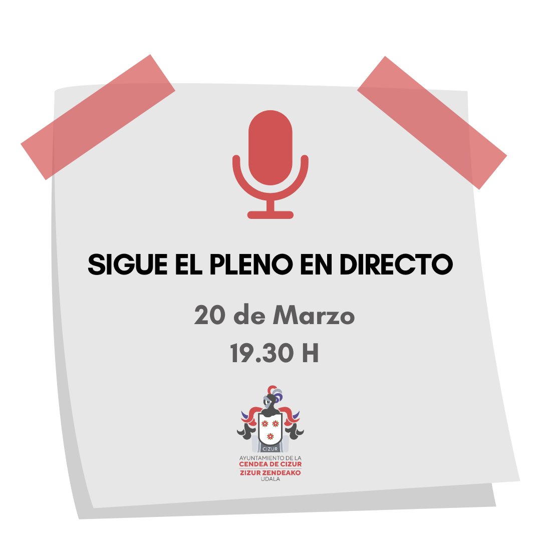 🏛️📺 Sigue en Vivo Nuestro Pleno Municipal 📺🏛️
Compartimos el enlace:
teledifusioncloud.net/cendea/directo…