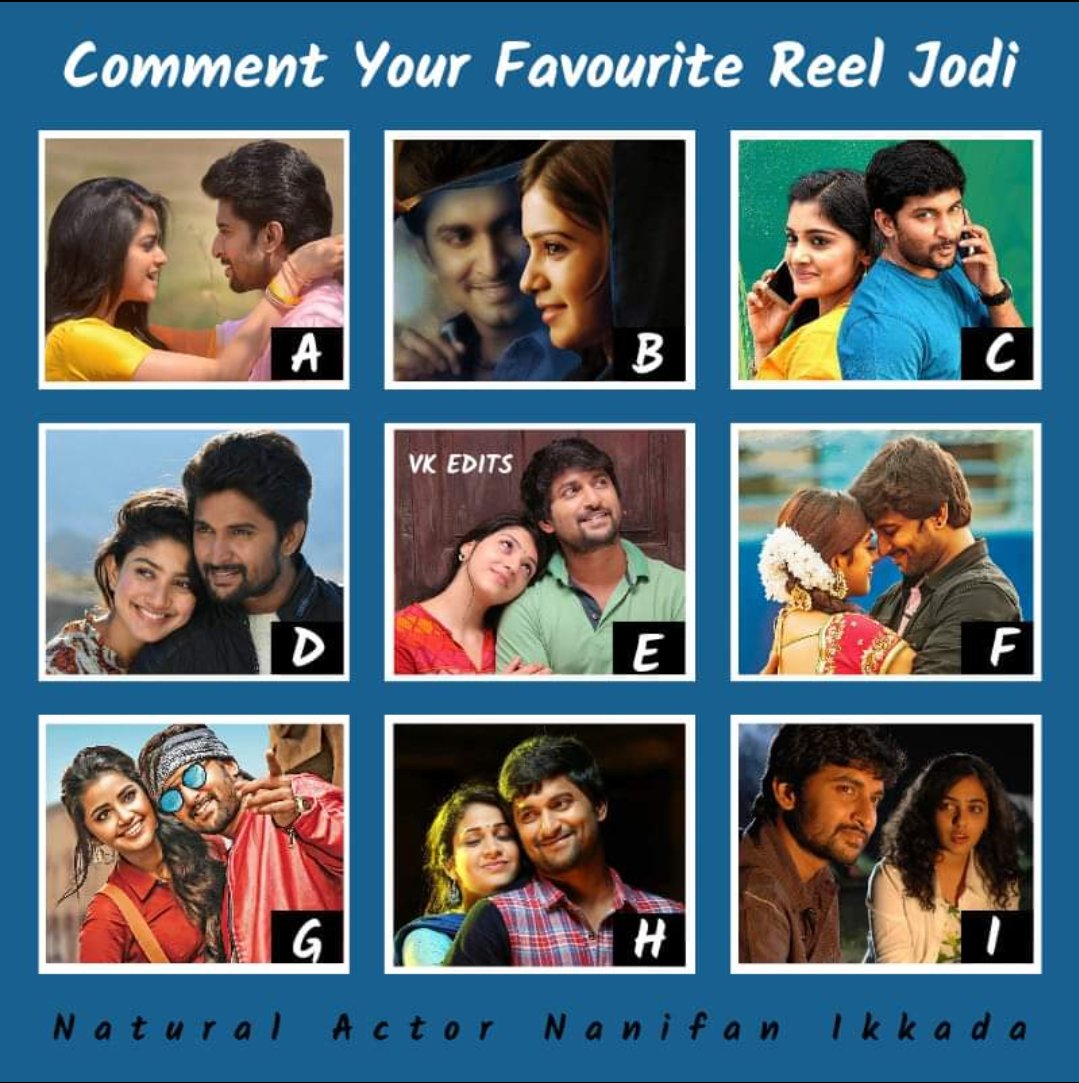 Comment Your Yavourite On-Screen Jodi ...

#Nani #keerthysuresh #samantharuthprabhu #nivethathomas #saipallaviofficial #MehreenPirzada #AnuEmmanuel #anupamaparmeshwaran #LavanyaTripathi #nityamenon 🤗