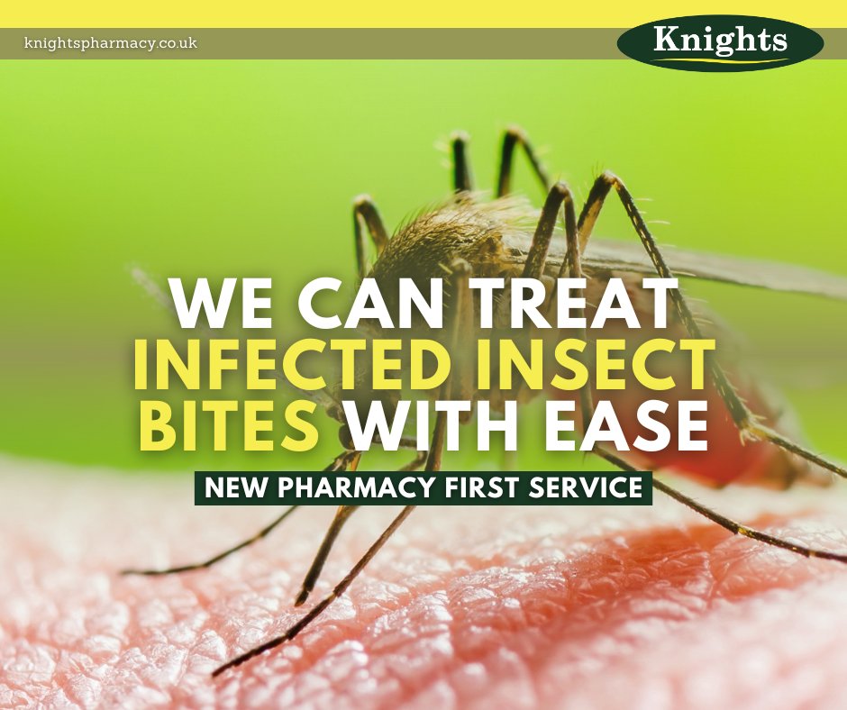 Don't let infected insect bites ruin your day – visit us for prompt treatment under Pharmacy First. 

Learn more at bit.ly/3tC9Ewg 
#insectbites #pharmacyfirst #prompttreatment
