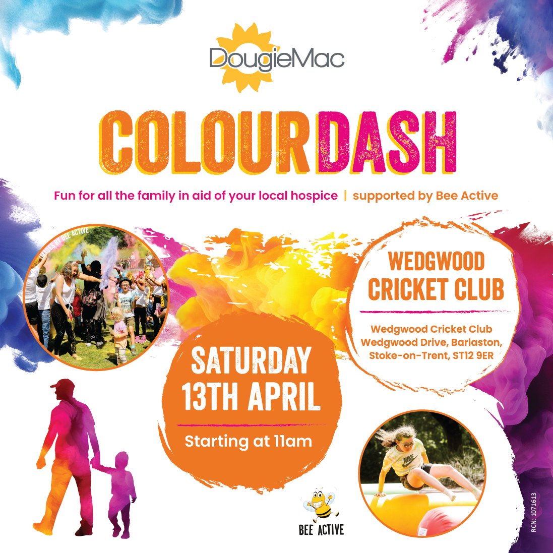 📣Get ready to be covered from head to toe in vibrant hues, as you jog, walk, dance, or skip through our Colour Dash! 🎨 Sign up through the link below 👇 dougiemac.org.uk/events/colour-… 📍 Wedgwood Cricket Club 📆Saturday 13th April 2024 Supported by @BeeActiveStaffs 🐝