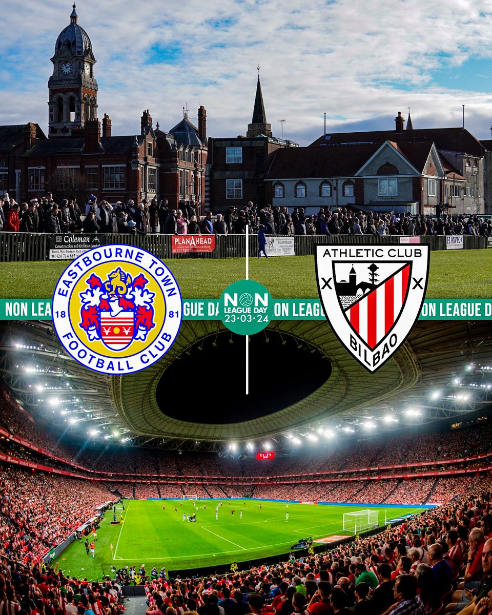 Eastbourne Town FC (@eastbournetfc) on Twitter photo We are delighted to announce that we have partnered with <a href="/LaLiga/">LALIGA</a>'s <a href="/Athletic_en/">Athletic Club</a> for <a href="/nonleaguedayuk/">Non-League Day</a> this Saturday against <a href="/ShorehamFC/">Shoreham FC</a>.
We will be flying their flag at The Saffons, plus, all in attendance will get a chance to win a special prize donated by the Spanish giants. π We are delighted to announce that we have partnered with <a href="/LaLiga/">LALIGA</a>'s <a href="/Athletic_en/">Athletic Club</a> for <a href="/nonleaguedayuk/">Non-League Day</a> this Saturday against <a href="/ShorehamFC/">Shoreham FC</a>.
We will be flying their flag at The Saffons, plus, all in attendance will get a chance to win a special prize donated by the Spanish giants. π