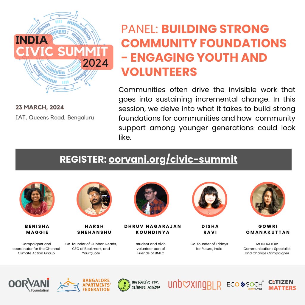 @BenishaMaggie @disharavii @harshsnehanshu & Dhruv Nagaraj Koundinya will discuss how we can engage young people and build a strong community that cares about Fridays for Future India, @CCAGofficial @cubbonreads @FriendsofBMTC