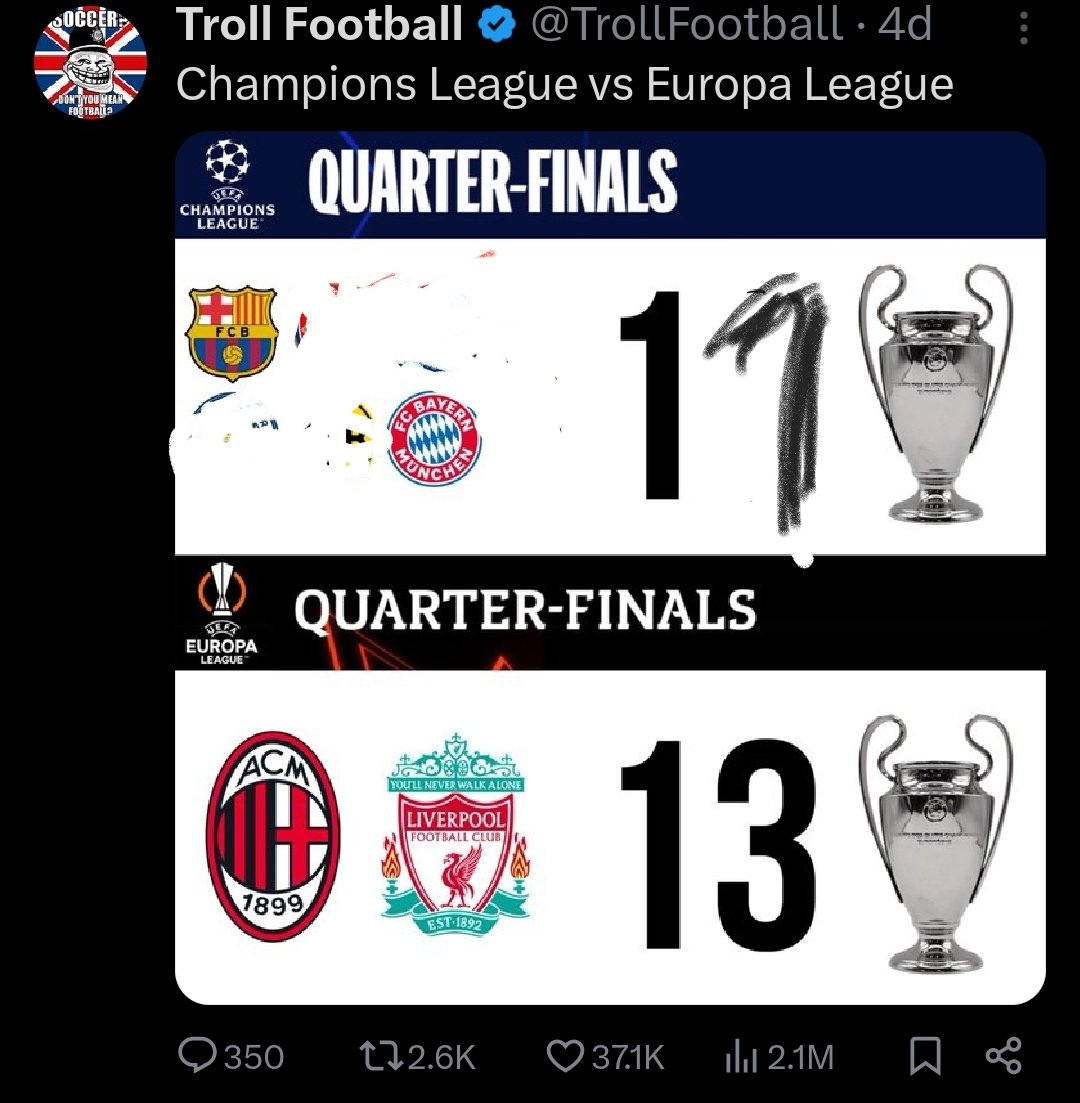 Lehminho's tweet photo. @TrollFootball Never trust a statistik you haven't manipulated yourself. Instantly, it is no longer impressive. Is it? https://t.co/QGYs1oAXNT