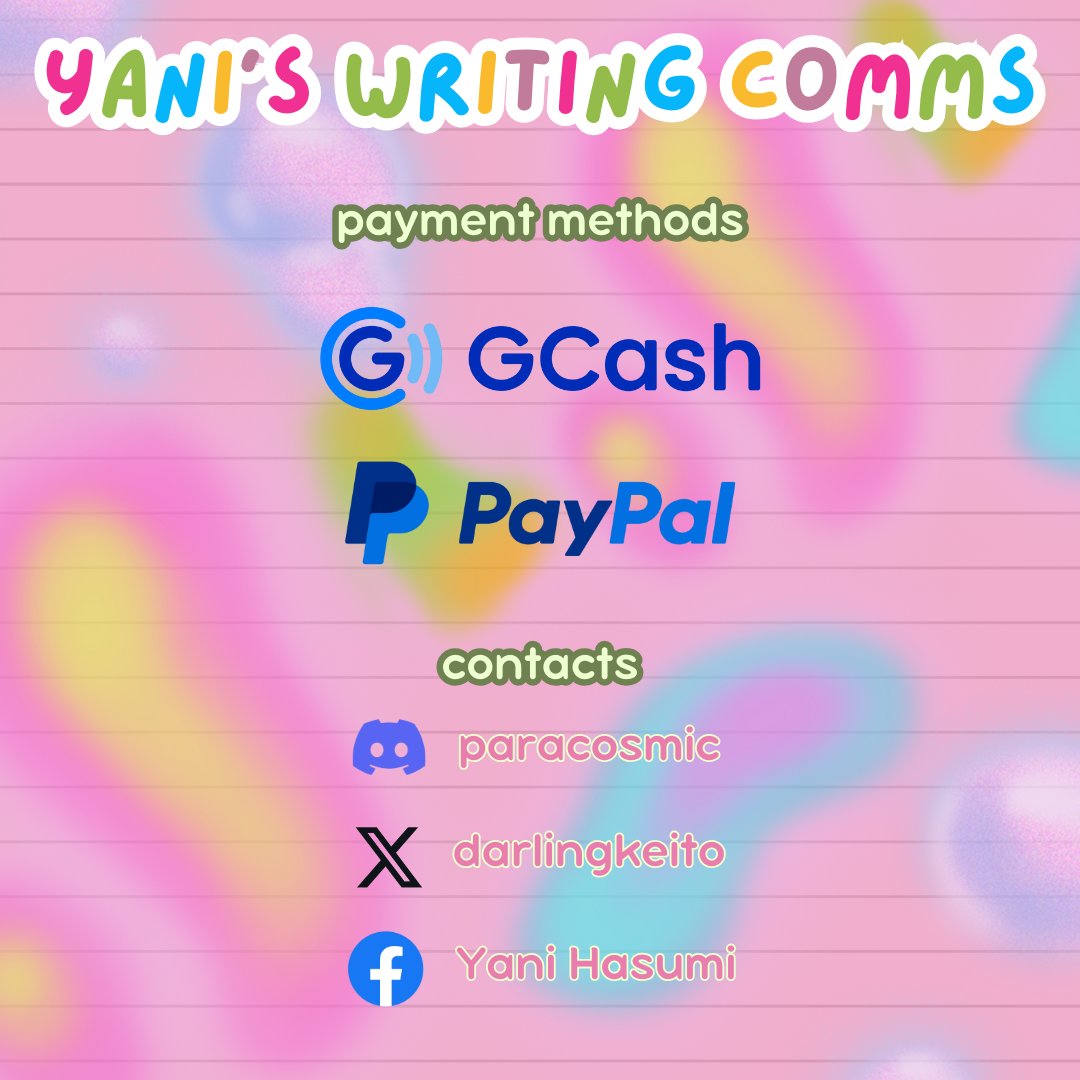 ˏˋ°•*⁀➷ writing c0mmissions are open !!

✎ 0/3 slots
✎ for more information (tat, other additional fees, request form, etc.), visit this link: tinyurl.com/writingcomms
✎ since i am still taking exams, i will start on the potential c0mmissions by monday, march 25, 2024