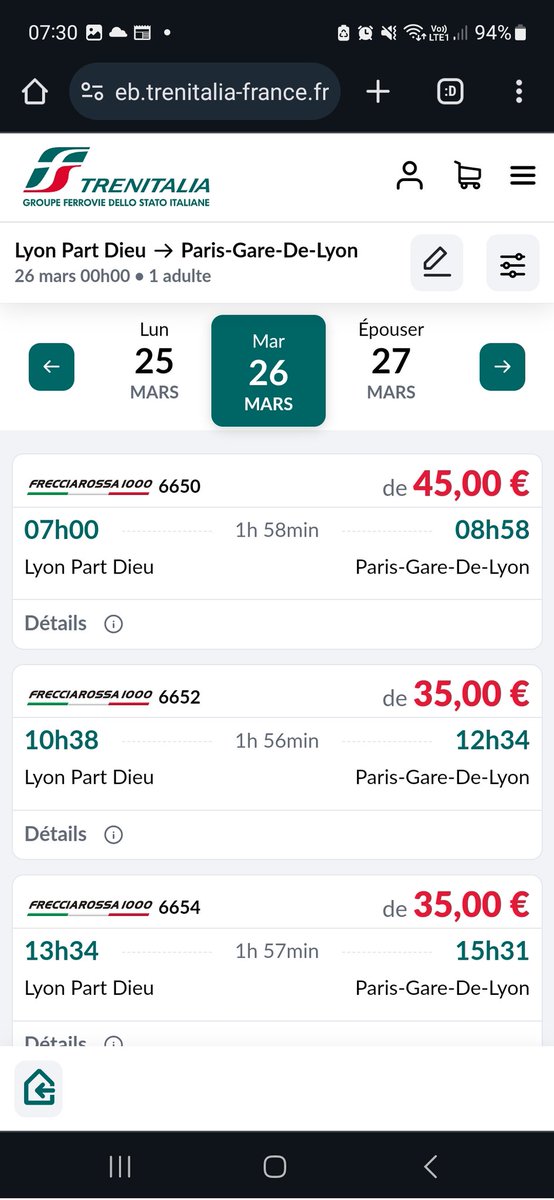 JuBo92110's tweet photo. On marche sur la tête effectivement. 
45 vs. 109 € pour le même horaire. https://t.co/qFmDDCy40G