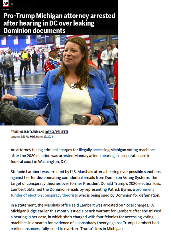 #tRumpCrimeSyndicate #StefanieLambert #Michigan apnews.com/article/voting…