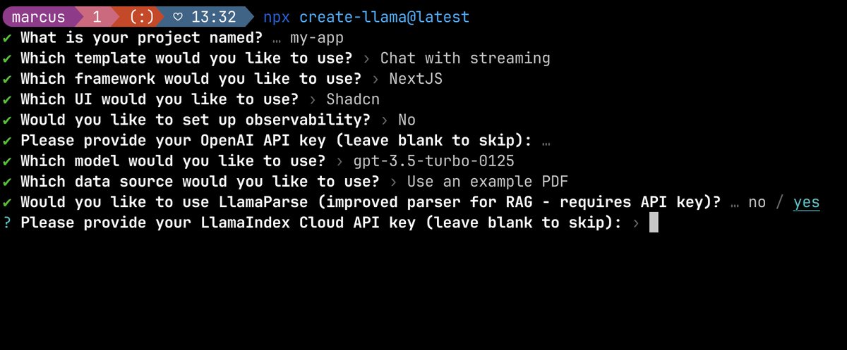 LlamaParse from @llama_index helps LLMs to better understand documents by parsing them efficiently. You can now use it in `npx create-llama` for your TS and Python projects.