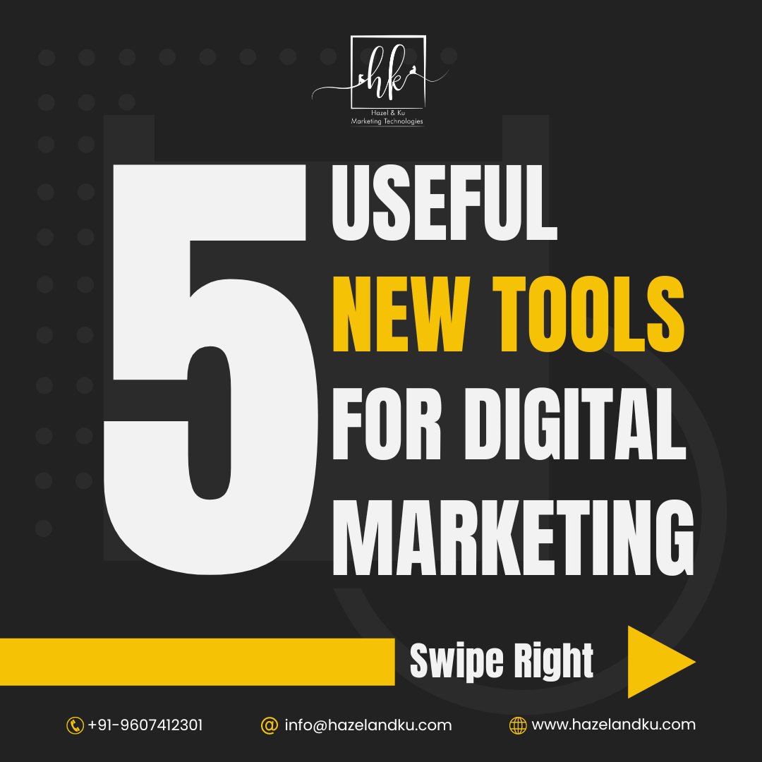 hazelandku's tweet image. Elevate your digital marketing strategy with cutting-edge tools.
Email us at info@hazelandku.com &amp;amp; contact us on +91-9607412301
#AIAnalytics #ChatbotIntegration #SocialMediaManagement #SEOOptimization #ContentCreation  #DigitalMarketing #ToolsOfTheTrade #HazelAndKu #SocialMedia