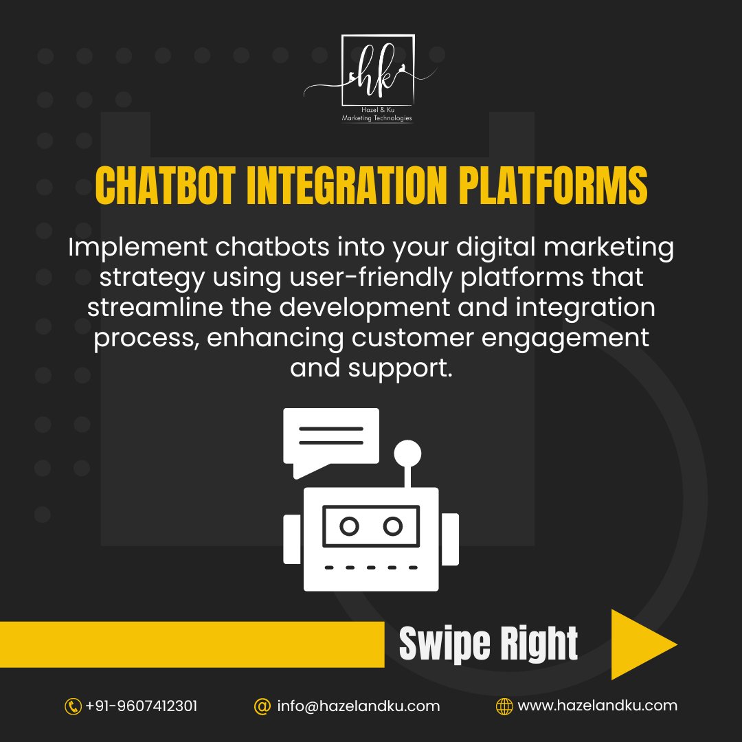 hazelandku's tweet image. Elevate your digital marketing strategy with cutting-edge tools.
Email us at info@hazelandku.com &amp;amp; contact us on +91-9607412301
#AIAnalytics #ChatbotIntegration #SocialMediaManagement #SEOOptimization #ContentCreation  #DigitalMarketing #ToolsOfTheTrade #HazelAndKu #SocialMedia