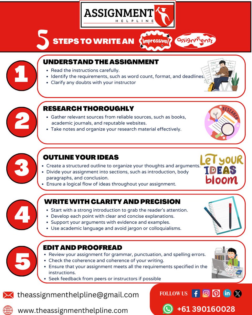 _the_assignment's tweet image. Opting Out? Five Simple Steps to Write an Impressive Assignment ✍️ Dive into our guide and unlock the secrets to academic success!
👉Get Instant Help! wa.me/+61390160028
.
.
#AssignmentTips #WritingGuide #ImpressiveAssignments #AcademicExcellence #StudentSuccess #StudyTips