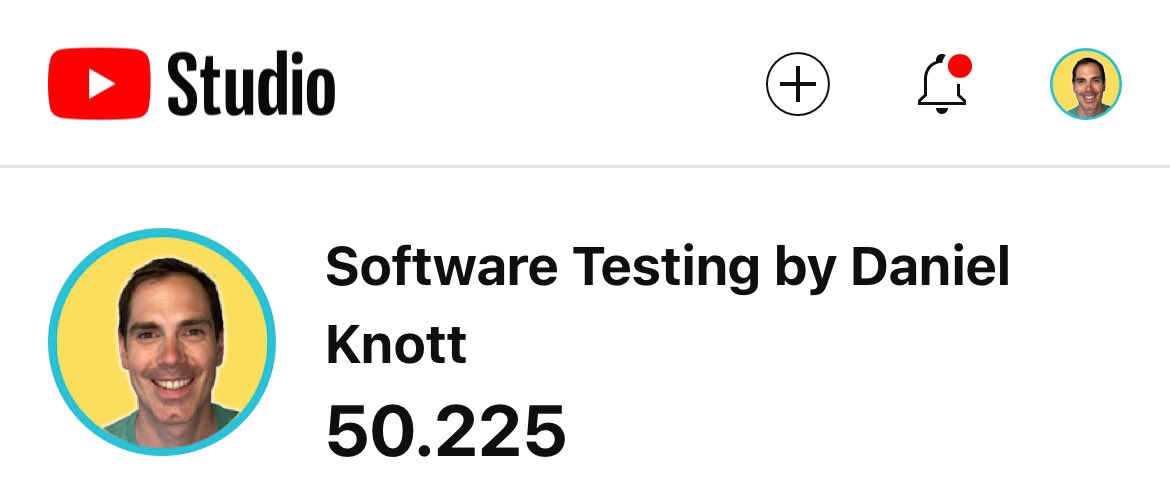 Thank you 🙏. Next stop 100k ▶️
In case you are not following me yet
👉 youtube.com/@DanielKnott?s…

#softwareTesting #testing #testAutomation #testManagement #mobileTesting