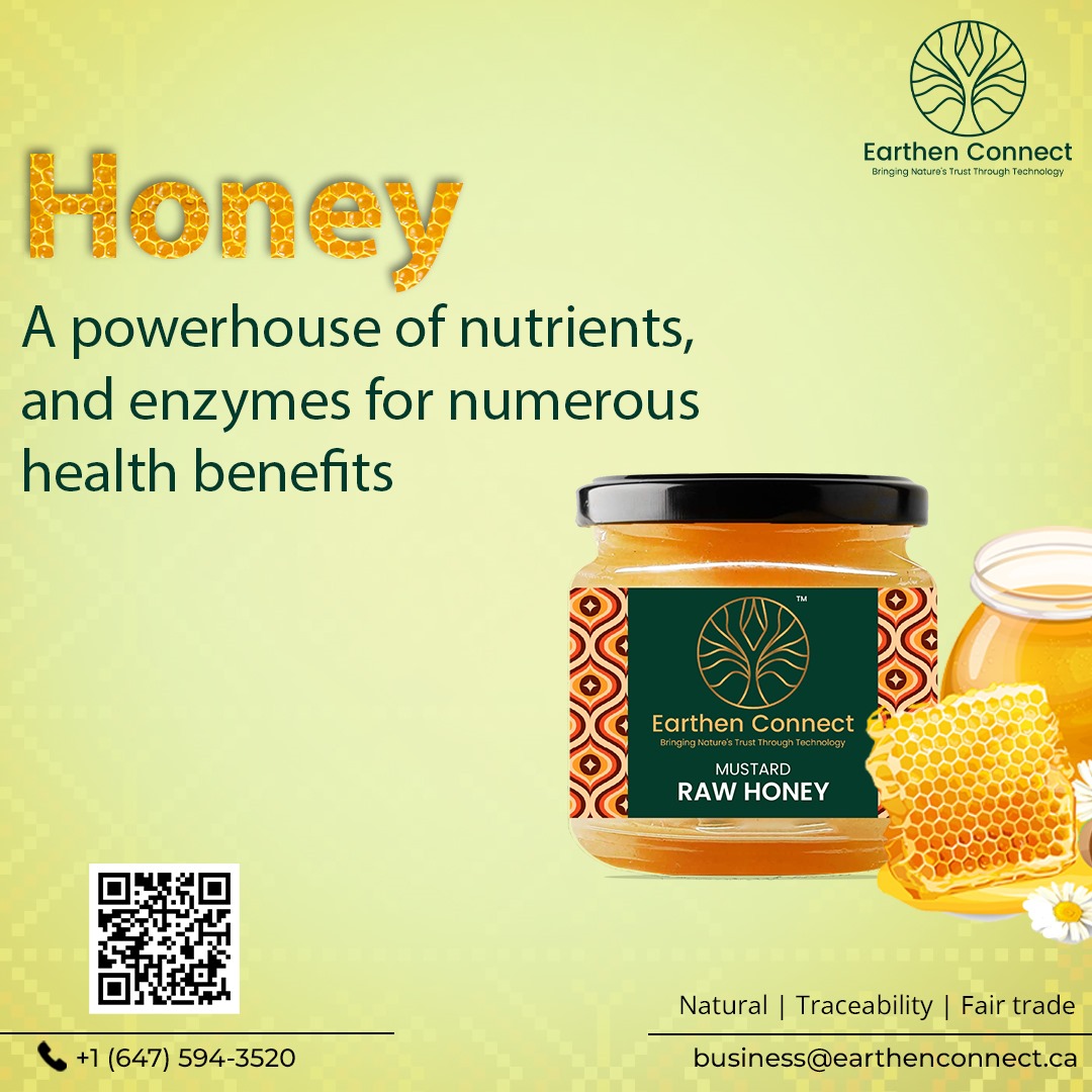 Dive into the golden goodness of honey! 
#Honey #Nutrients #Enzymes #HealthBenefits #NaturalRemedies #HealthyLiving #Wellness #Superfood #BeeHealthy #GoldenGoodness #Nutrition #HolisticHealth #HoneyLove #HealthyEating #NutrientPower #WellnessWednesday  #EarthenConnect