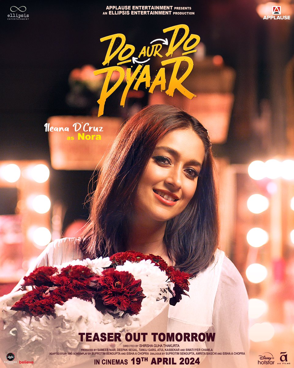 rohitjswl01's tweet photo. Meet the characters from #DoAurDoPyaar –
Vidya as Kavya,Pratik as Ani, Senthil as Vikram, ileana as Nora! 🌟 Can’t wait to dive into their world of love and laughter! Teaser unveiling tomorrow! 💫 #VidyaBalan #ileanadcruz #PratikGandhi #Sendhil
@applausesocial @EllipsisEntt @nairsameer @deepaksegal #ShirshaGuhaThakurta @tanuj_garg @atulkasbekar @swatiiyer @vidya_balan @pratikg80 #IleanaDCruz @Sendhil_Rama @prasoon_garg @sunil_chainani @devnidhib @happyshappygal @findingshanti @piyasawhney #SuprotimSengupta @EishawithanE #AmritaBagchi @PanoramaMusic_ #Believe @AAFilmsIndia