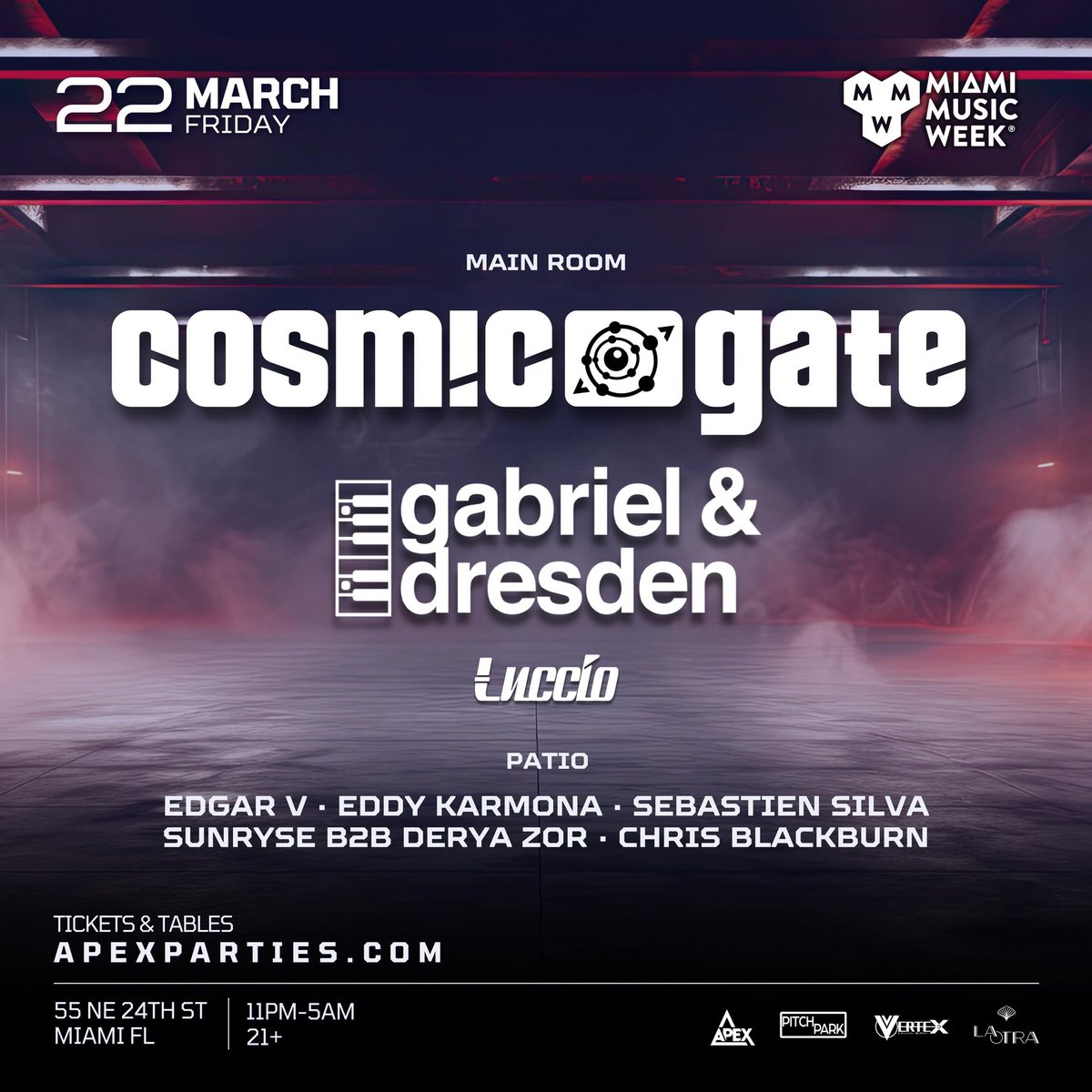 HQ Bookings (@hqbookings) on Twitter photo Friday! Gabriel & Dresden headline w/<a href="/cosmicgate/">Cosmic Gate</a> during <a href="/MiamiMusicWeek/">Miami Music Week</a> accompanied by our very own <a href="/1chrisblackburn/">Chris Blackburn</a> returning to FL to drop beats on the patio alongside an array of fellow talent!
🎟️ link.dice.fm/chrisb Friday! Gabriel & Dresden headline w/<a href="/cosmicgate/">Cosmic Gate</a> during <a href="/MiamiMusicWeek/">Miami Music Week</a> accompanied by our very own <a href="/1chrisblackburn/">Chris Blackburn</a> returning to FL to drop beats on the patio alongside an array of fellow talent!
🎟️ link.dice.fm/chrisb