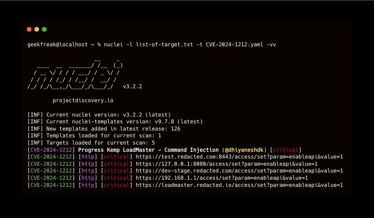 DhiyaneshDK's tweet image. CVE-2024-1212 - Progress Kemp LoadMaster - Command Injection @pdnuclei 

Nuclei Template : github.com/projectdiscove…

#cve #hackwithautomation #pdteam #progress #loadmaster