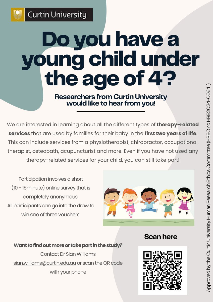 Do you have a young child under the age of 4 living in Australia? 
Please take a moment to take part in this anonymous survey! 
curtin.au1.qualtrics.com/jfe/form/SV_dp…