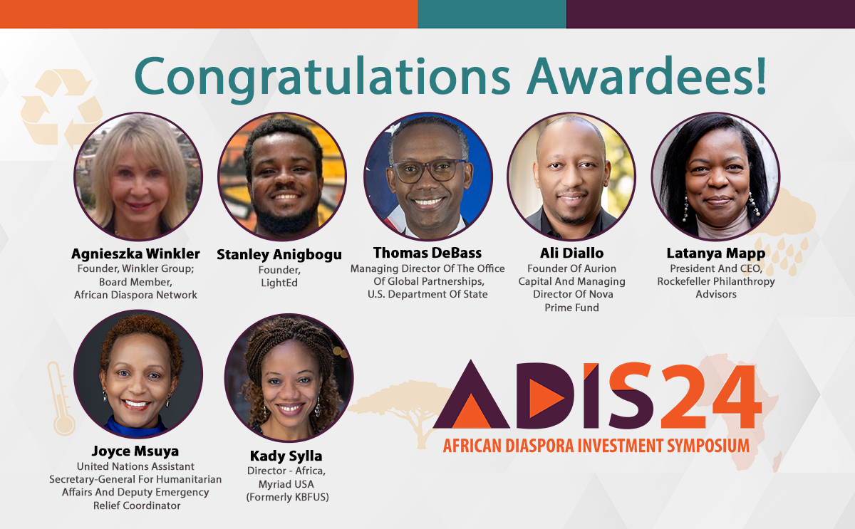 Congratulations to the recipient of the 2024 ADN Barka Award, Agnieszka Winkler, and the distinguished African Diaspora Luminaries! Meet the awardees at ADIS4 @  bit.ly/registeradis24… #ADISymposium2024 #ADISymposium #investment #InvestAfrica #africa #diaspora