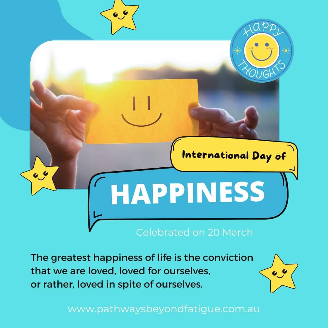 beyond_fatigue's tweet photo. International Day of Happiness
20 March
We understand that living with a chronic health condition often is not a very happy state of being. We encourage everyone to find a happy moment each day, and start learning to love our bodies despite all the challenges they present. https://t.co/7737ci5lSq