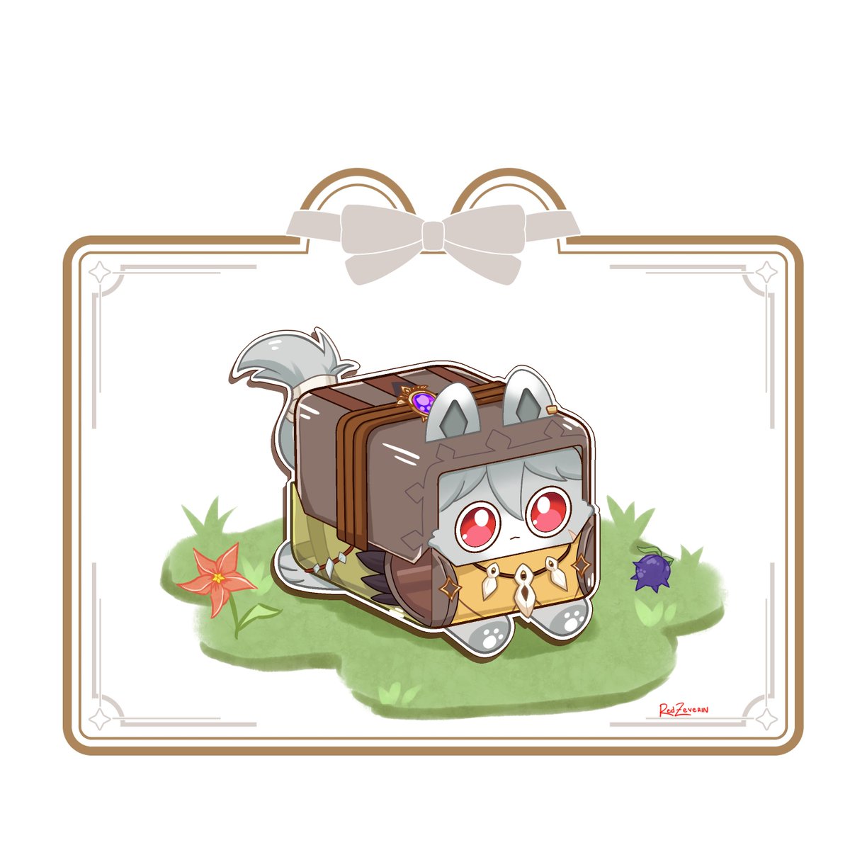RedZeverin's tweet photo. "This form... not the Lupical I remember..." 
Wolf or cat box (?), Razor is still a favorite 🥹🫶

#HoYoLAB #CatifiedTeyvat #Razor https://t.co/5oetkSko3G