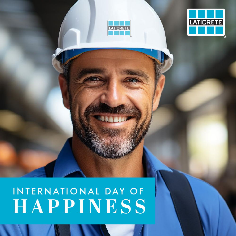 Happy International Day of Happiness from Laticrete! Today we celebrate the joy we spread among our team, customers, and partners. 
Our core values - Trust, Innovation, Commitment - drive us to deliver not just top-notch products but also joy and satisfaction.  

#reach #happy