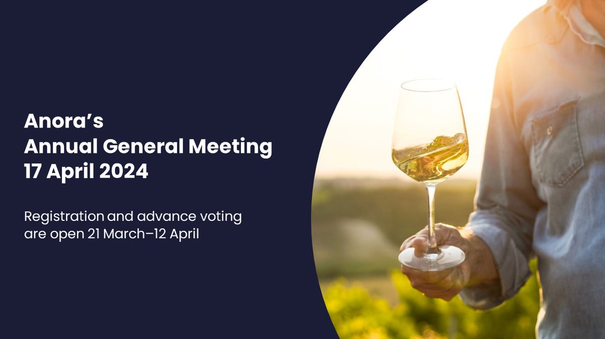 Anora’s Annual General Meeting will be held on Wednesday, 17 April 2024 at 10 am EEST at Dance House Helsinki. Registration and advance voting will begin on 21 March at 10 am EEST – visit our website for more information: anora.com/en/anora-group… #AnoraIR