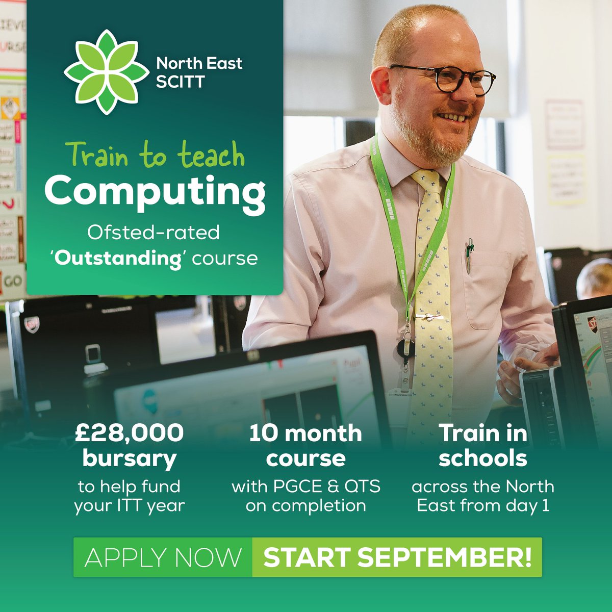 ⭐ We're recruiting ⭐
Computing teacher training places! 🖥️

Interested? ✨ Spend a morning in school to see if teaching is for you! 🙌 Book your place: loom.ly/3KRIjGk #nejobs #northeastjobs #recruiting