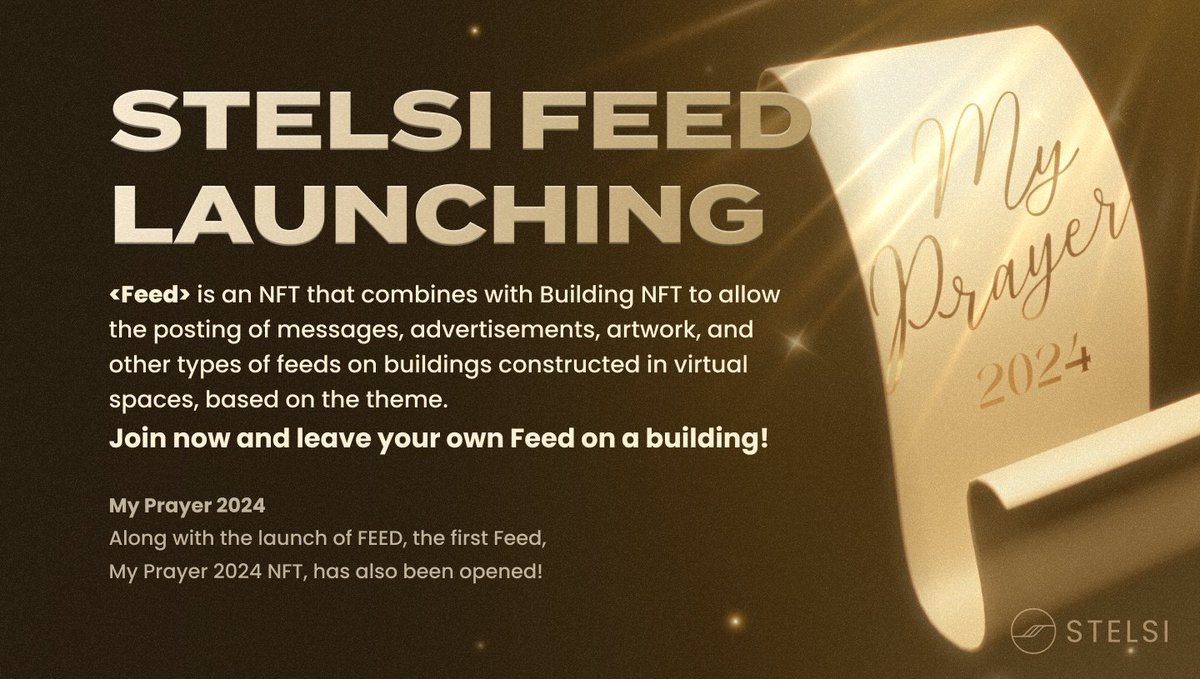 🎉STELSI is thrilled to announce the launch of ‘Feeds’ service, marking the initiation of Layer 2 on the Arbitrum network.📩 🙏link.medium.com/4dJYusX66Hb #STELSI #Feed #Layer2 #Arbitrum #NFT