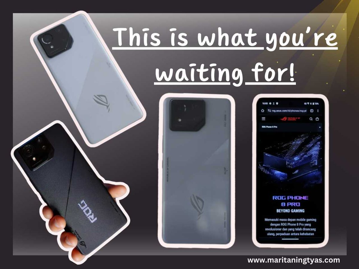 maritaningtyas's tweet photo. Hai hai, pals. Aku mau kasih info menarik nih buat kalian yang pengen ganti ponsel baru. Akhirnya #ROGPhone8ID si Beyond Gaming dari @ASUS_ROG_ID resmi launching hari ini! https://t.co/OtyeDTO8DF