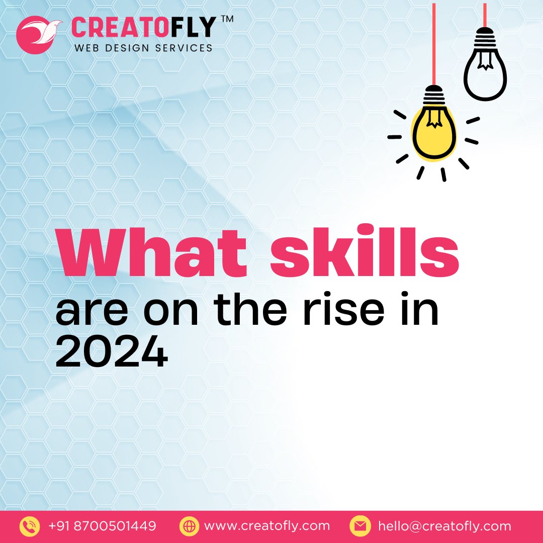 What Skills are on the rise in 2024

2024: The year of growth and skill development with CreatoFly leading the charge.  

#SkillDevelopment 
#creatofly #webdesigner #growyourbusiness #growyourbusinesswithus #graphicdesigner #socialmediastrategy #socialmediamarketingtips