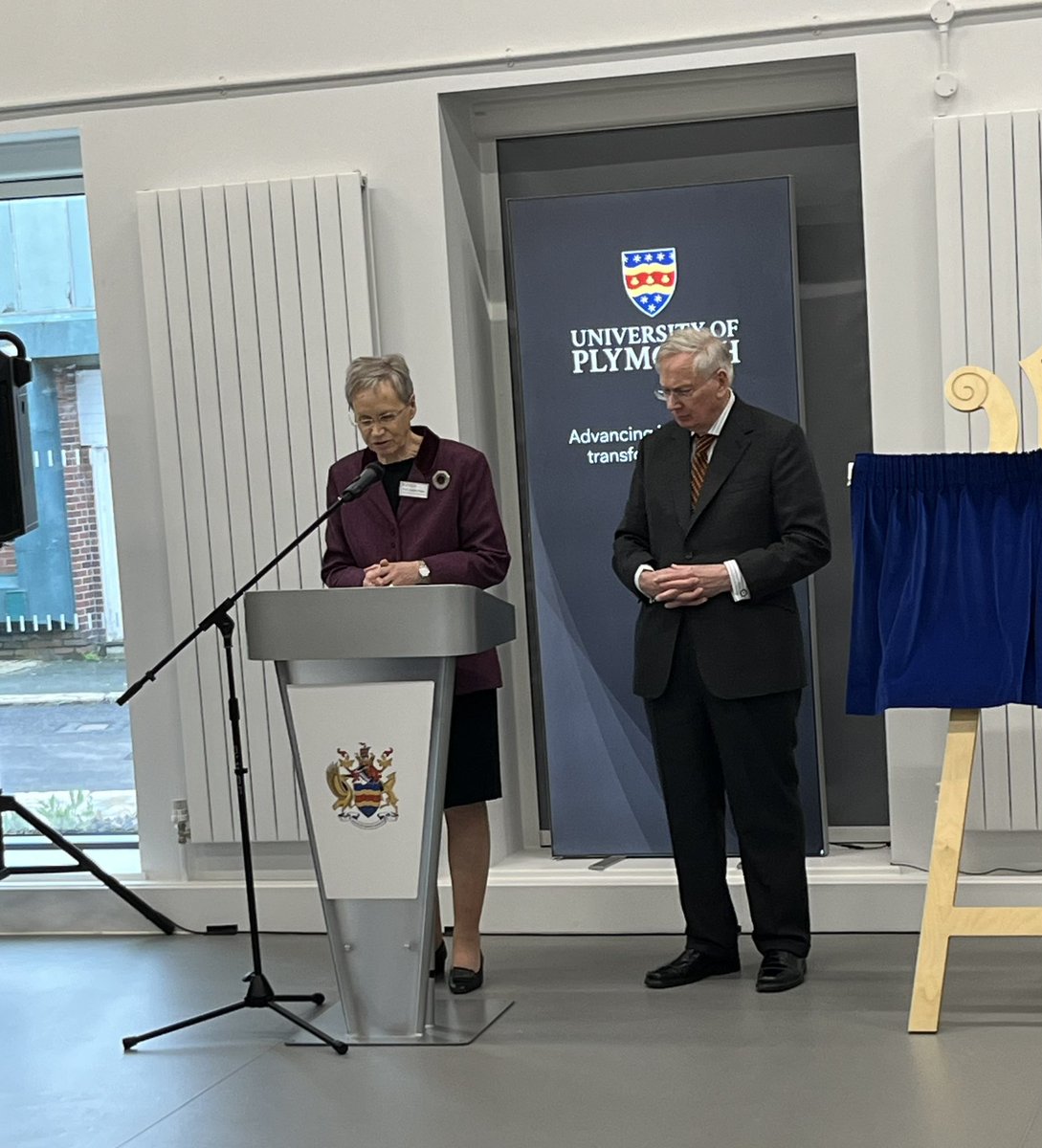 HRH the Duke of Gloucester with #PlymouthUniversity V/C Judith Petts opening the #Babbage building yesterday @PlymUni