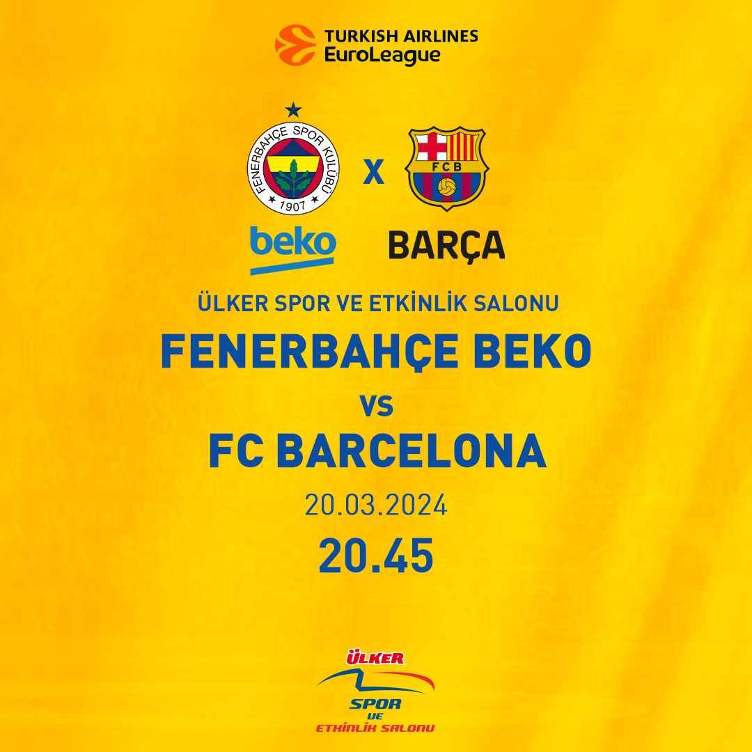 🏀 MAÇ GÜNÜ ! 🏆 @EuroLeague 30.Hafta 🆚 FC Barcelona 🕣 20.45
