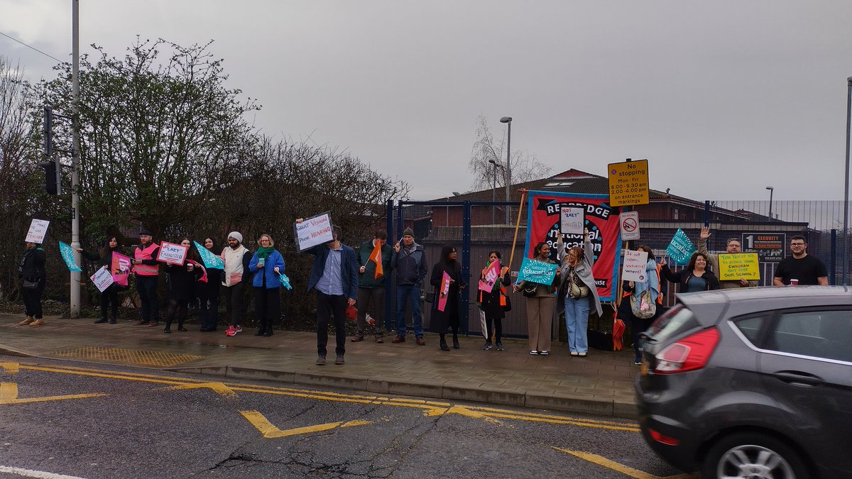 NEU members on strike at King Solomon High School in Redbridge this morning against misuse of capability and management style #Solidarity #NEU