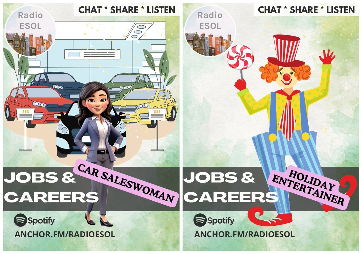 The first two episodes of our new series on #jobs and #careers is out today on #RadioESOL @EnfieldCentre @leedscitycoll. Use as classroom resources or home study #listening tasks for #ESOL Entry 3/Level 1 learners▶️anchor.fm/radioesol