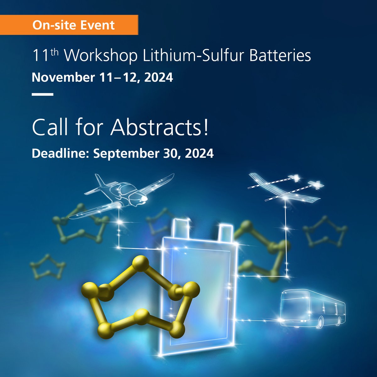 Fraunhofer IWS (@fraunhoferiws) on Twitter photo Join us for the 11th Workshop on “Lithium-Sulfur #Batteries” (November 11–12, 2024). Registration is open. Call for abstracts: Share your cutting-edge research through lectures or posters.
More details: iws.fraunhofer.de/en/events/lith…
<a href="/kaskel/">StefanKaskel</a> #Battery #BatteryTechnology #Mobility Join us for the 11th Workshop on “Lithium-Sulfur #Batteries” (November 11–12, 2024). Registration is open. Call for abstracts: Share your cutting-edge research through lectures or posters.
More details: iws.fraunhofer.de/en/events/lith…
<a href="/kaskel/">StefanKaskel</a> #Battery #BatteryTechnology #Mobility
