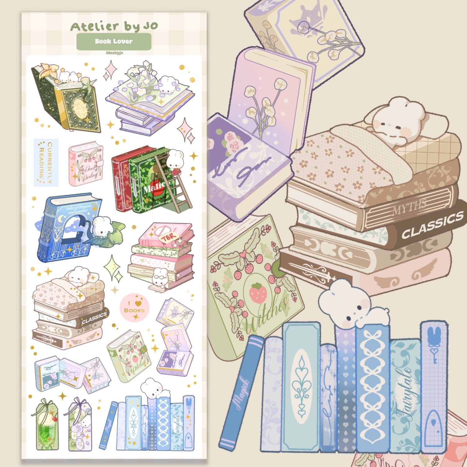 Bookish Bunnies Sticker Sheet Bookish Bunnies Sticker Sheet