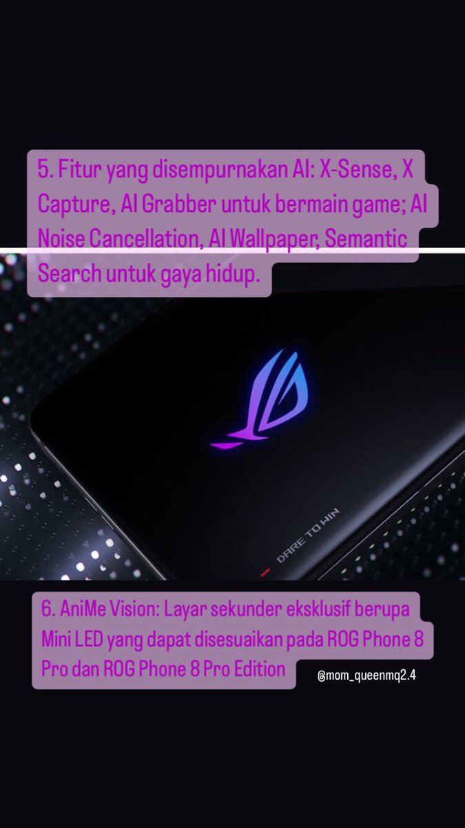 Aku yakin sih kalau kamu mau tahu banget apa aja sih keunggulan #ROGPhone8ID Beyond Gaming ini? Nah aku bakal spill keunggulan utama seri ROG Phone 8 yang hadir dengan 10 inovasi dalam gambar ini ya.
#ROGPhone8ID <a href="/ASUS_ROG_ID/">ROG Indonesia</a>