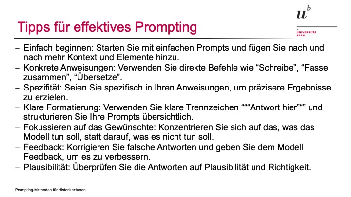 🤔📚 Einsatz von ChatGPT in der historischen Forschung/Lehre? Unsicher im Umgang mit KI? Grundlagen und praktische Tips zu KI und Prompting 🚀💡 aus dem Dozierenden-Workshop am historischen Seminar der Universität Zürich !
👉👉👉 zenodo.org/doi/10.5281/ze… #ChatGPT #DigitalHistory