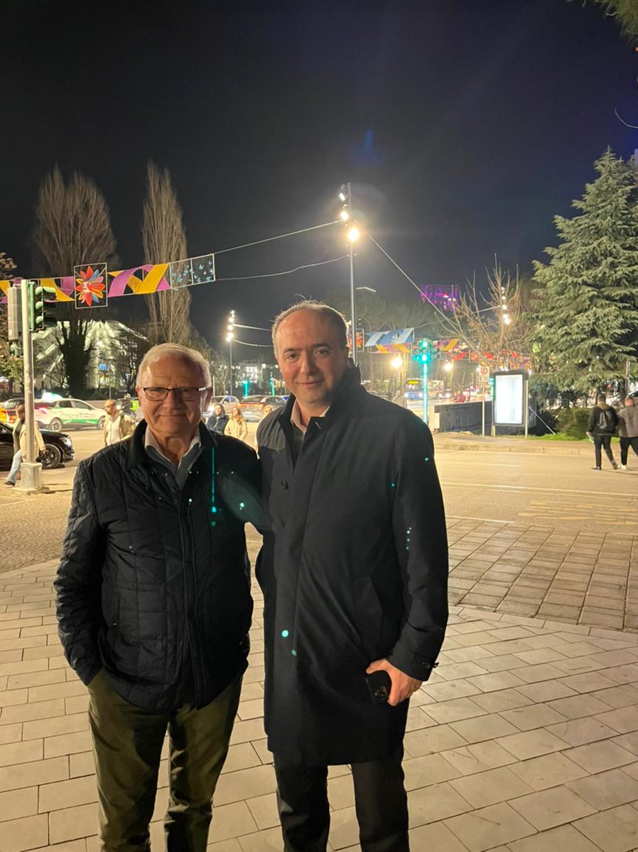 With my great friend &amp; colleague <a href="/AmbPllana/">Lulzim Pllana</a> in Tirana. Was a chance to recall effective cooperation during our service in #Vienna   I wished him all possible success in his new challenging position in #Prishtina serving his state and nation with professionalism and diligence.
