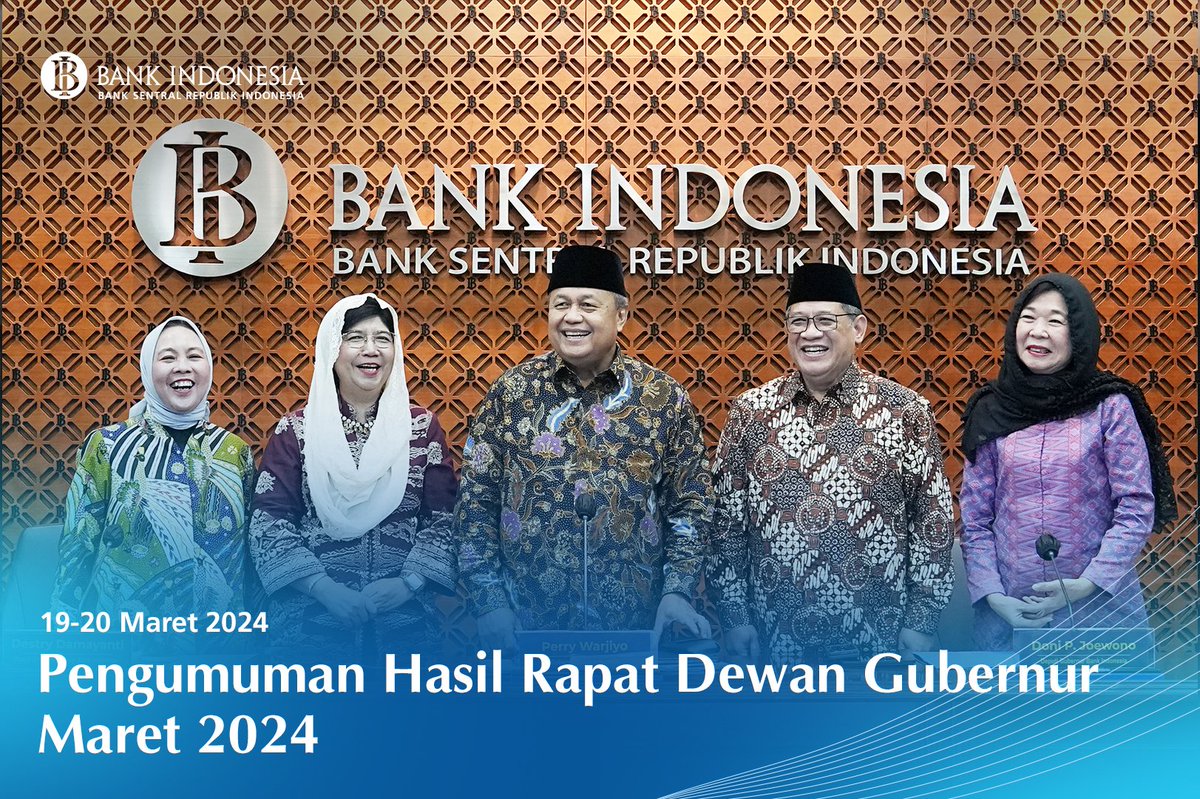 Yuk #SobatRupiah, ikut #BeriMakna mendukung pemulihan ekonomi nasional, diawali dengan menyimak informasi hasil RDG Bank Indonesia 19-20 Maret 2024 selengkapnya pada tautan di bawah ini! Klik👉 bit.ly/4aDKEZZ