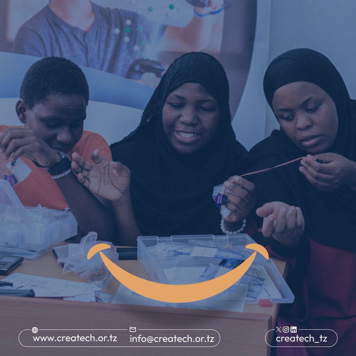 createch_tz's tweet photo. let's take a moment to appreciate every step of our journey towards joy. At Createch, witnessing the joy of kids and youth as they discover new STEM concepts and experience those 'Aha!' moments brings us immense happiness. Let's celebrate happiness together! 😊 #HappinessDay https://t.co/ny0MTDUi3O