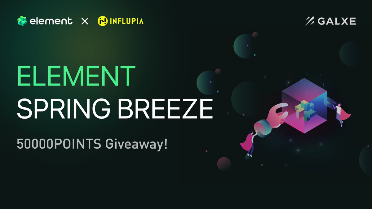 😉Ready to embrace the Spring Breeze from Element? 🌸 We're teaming up with projects to bring you exciting #Giveaways, including airdrops, whitelist access, beta testing opportunities, and more. Join us in exploring the world of Crypto together! Powered by @Galxe This time…