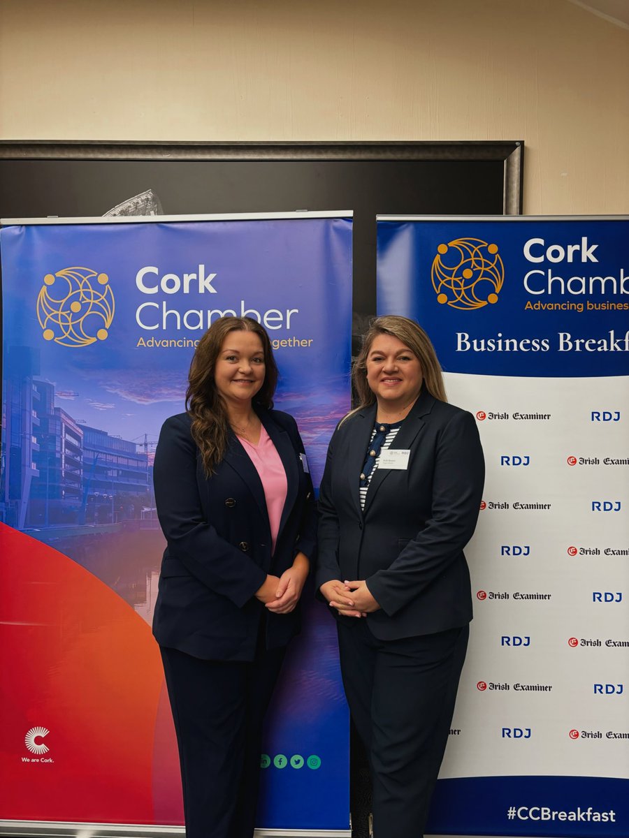 Great to have our Group Corporate & MICE Sales Manager @kyliebasnett and our Group Sales Executive @sinead_moore1 representing Trigon Hotels at this mornings @CorkChamber #CCbreakfast at @No1CorkHotel ✨