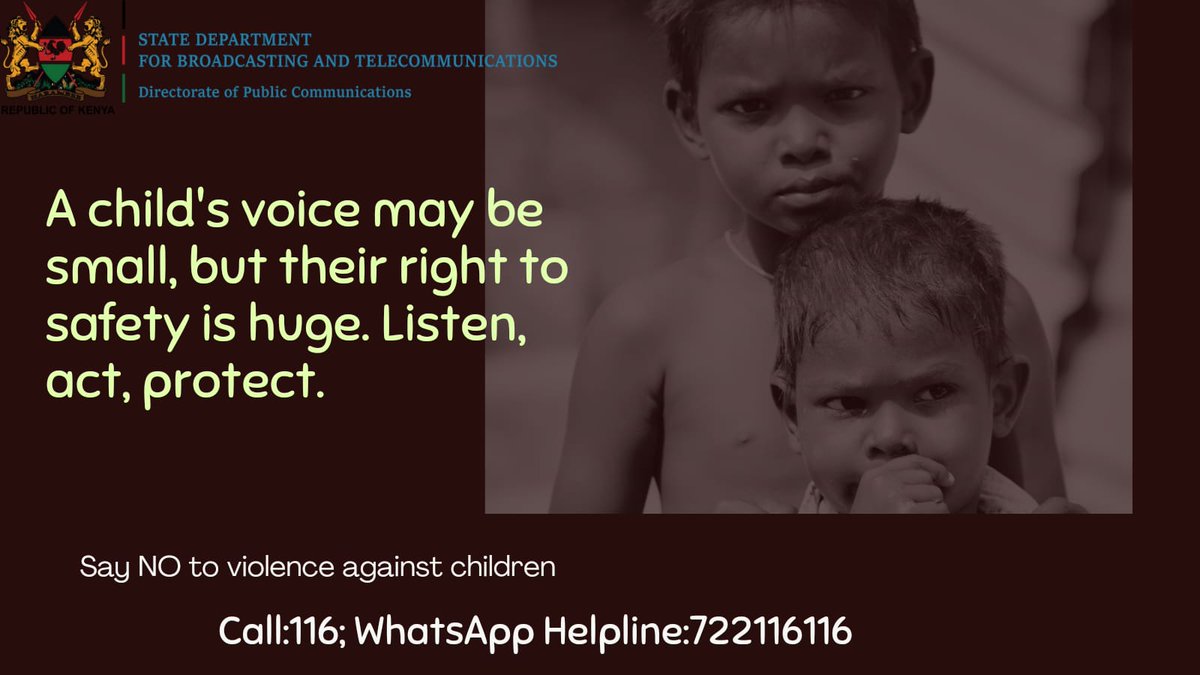 Say No to violence against children. Protect the future.
@gender_ke 
#protectchildren
#violenceagainstchildren