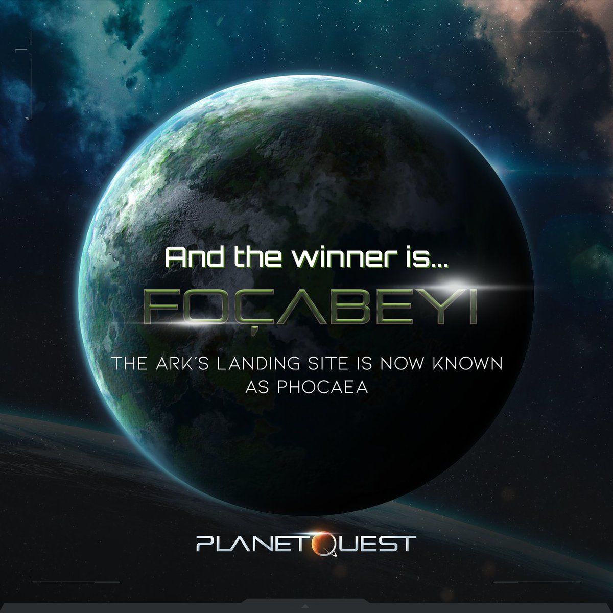 JoinPlanetQuest's tweet image. A hearty congratulations to Foçabeyi for winning the #PQOutposts giveaway! 🏆🎉

They now own the planet on which PQ: The Graphic Novel takes place! 🌏

Its name shall henceforth be Phocaea, as per the wishes of its new custodian! May they give it the love and care it deserves.
