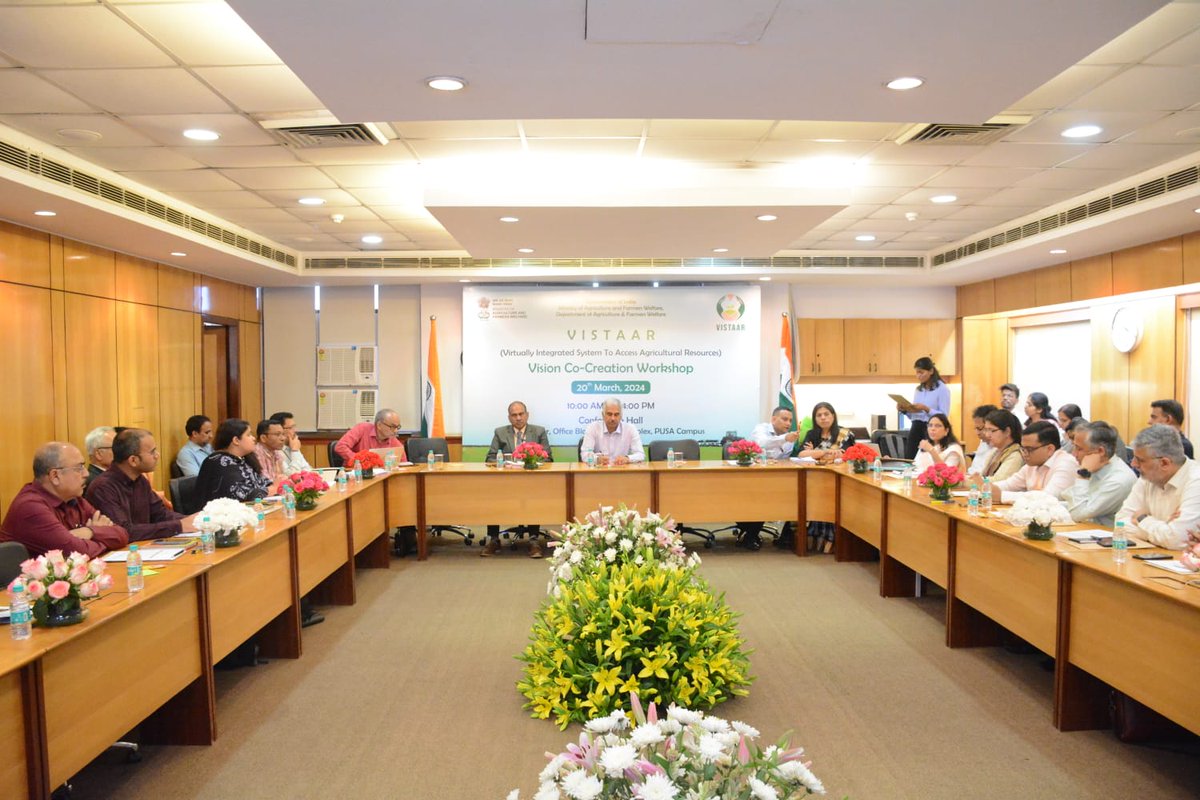 AgriGoI's tweet image. The VISTAAR (Virtually Integrated System to Access Agricultural Resources) Vision Co-Creation Workshop took place at the NASC Complex, PUSA, New Delhi, today. The workshop aimed to discuss technologies & innovations relevant to VISTAAR,
#agrigoi #VISTAAR #agtech #agriinnovation