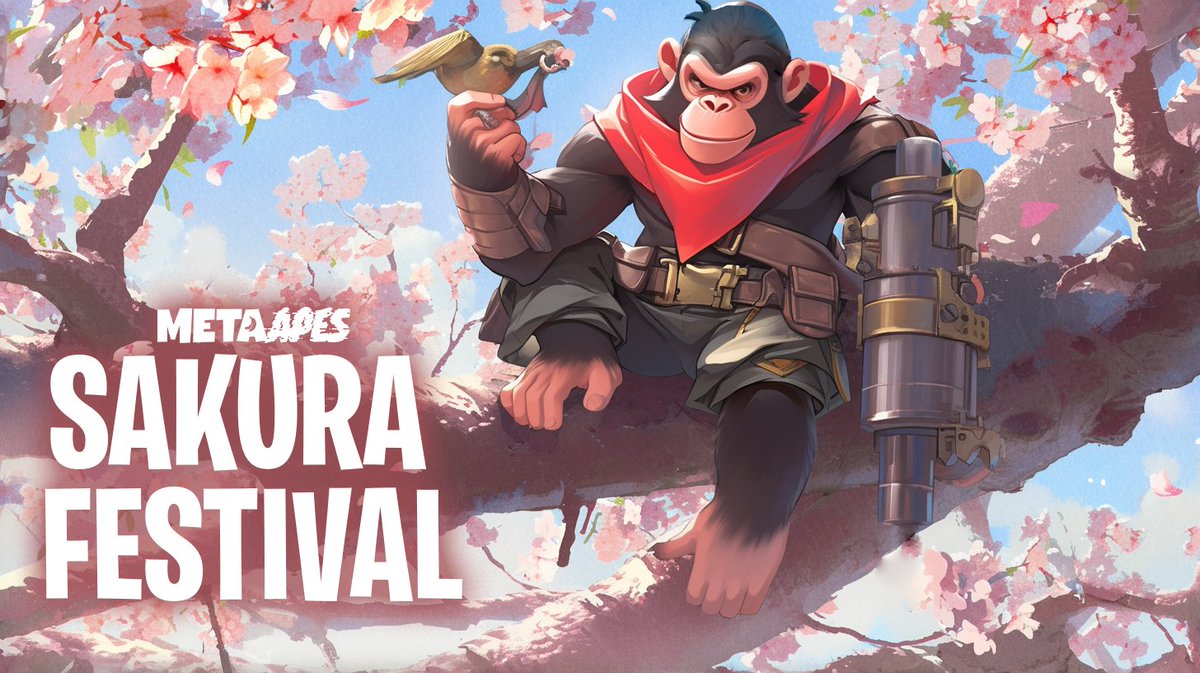 MetaApesGame's tweet photo. 🌸Dive into the Sakura Festival in-game event and embrace the spirit of #spring!🌸

Earn amazing rewards🎁
🎖️Universal Medal (Legendary)
🧪Mini Gene Potion (Legendary)
🎫Premium Arena Ticket, and more!

The event ends on Apr 3, 8:00 UTC. Join the celebration of the season!🌸🎉 https://t.co/O79tzPrJEb