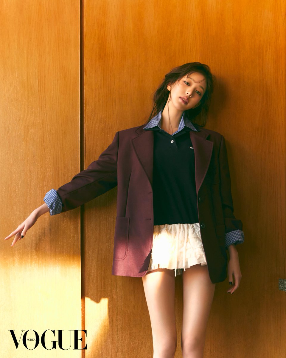Wonyoung Jang wears Miu Miu Spring/Summer 2024 collection for @VogueKorea. Photographed by Heejun Kim. Fashion editor Eunji Shin. Styled by Juyeon Oh. #MiuMiuSS24 #MiuMiuEditorials