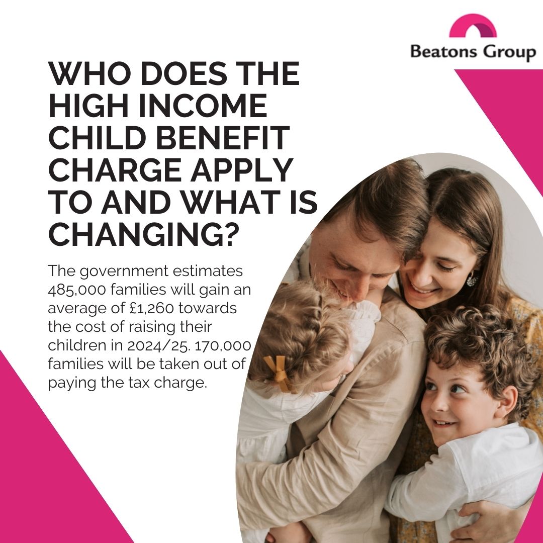 Who does the High Income Child Benefit charge apply to and what is changing?

For more information, visit our website: beatons.co.uk/resources/tax-…'

 #HighIncomeChildBenefitCharge #ChildBenefit #tax #familyfinance #HMRC