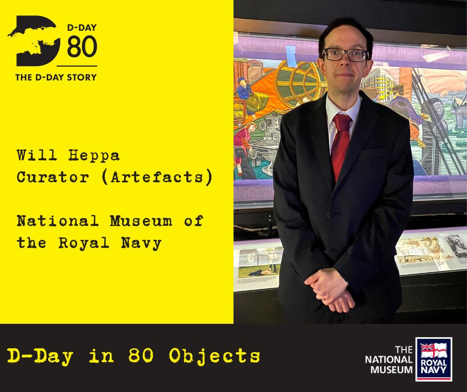 For 80 days, the D-Day Museum will share a selection of 80 objects relating to D-Day. Will Heppa, Curator at @NatMuseumRN has chosen 15 items, 6 of which will be featured in the D-Day 80 objects list. We are delighted to share all 15 objects. bit.ly/3PryxXL #DDay80