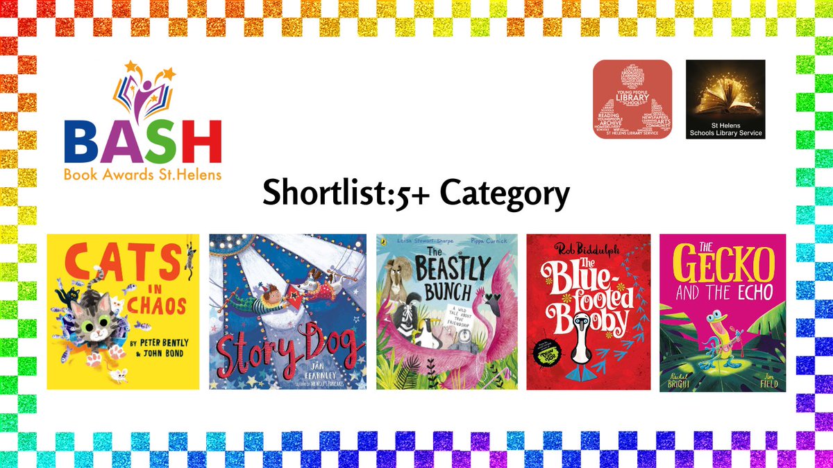 🚨 TODAY'S THE DAY... IT'S #BASH2024 WINNER DAY🚨 Our very special guest - @dan__worsley, has the honour this morning of announcing the winner in the 5+ category for our #StHelens #SchoolsLibraryService #BooksAwards 2024. Good luck to everyone on the shortlist 🤞 #BASH2024